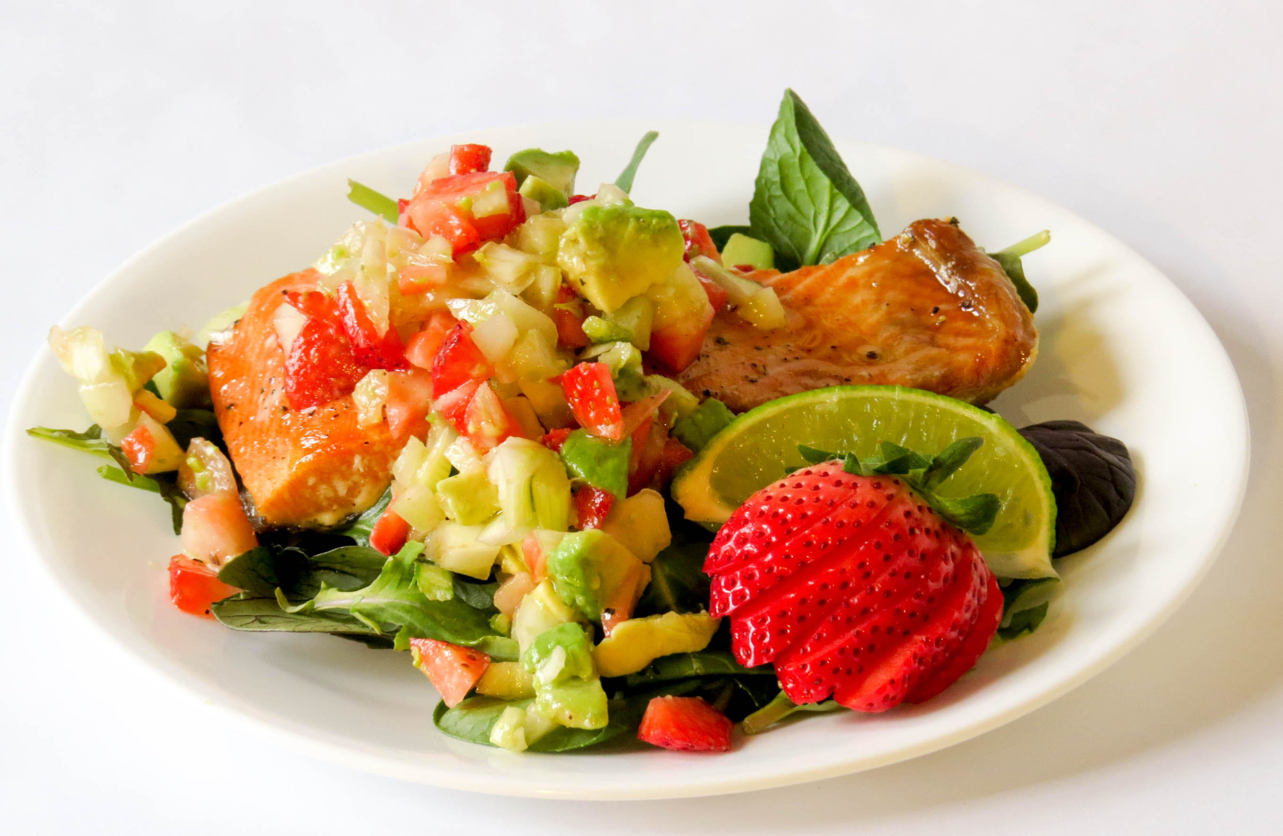 Baked-Salmon-Filet-with-Strawberry-Fennel-Avocado-Salsa