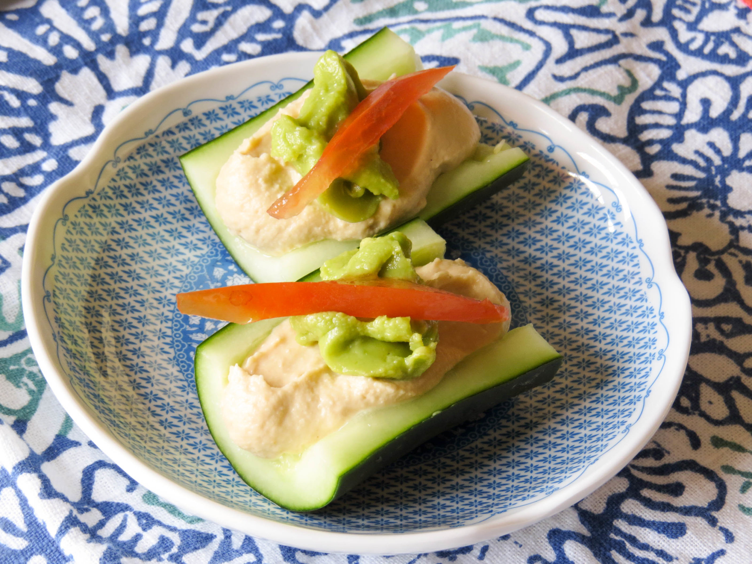 Hummus-Avocado-Stuffed-Cucumber-Boats