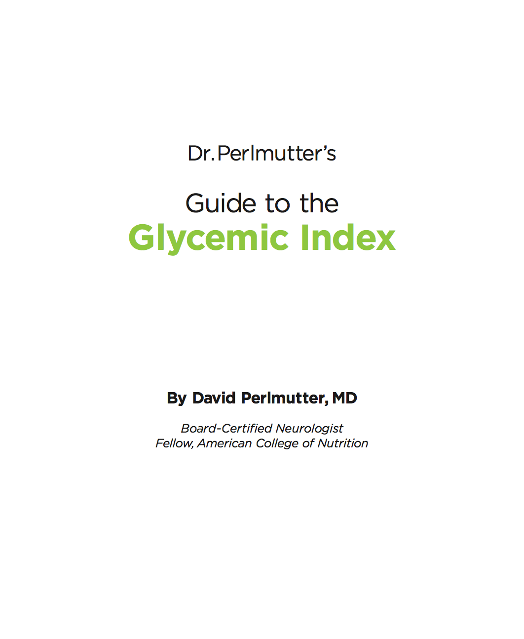 Your FREE Glycemic Index Guide