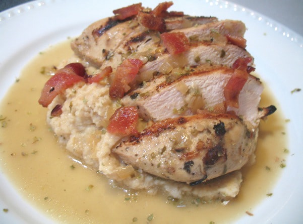 Easy and Delicious: Lemon Garlic Chicken over Cauliflower Mash