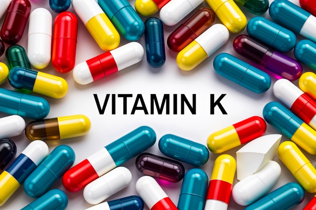 Pharmaceutical capsules with the inscription vitamin K