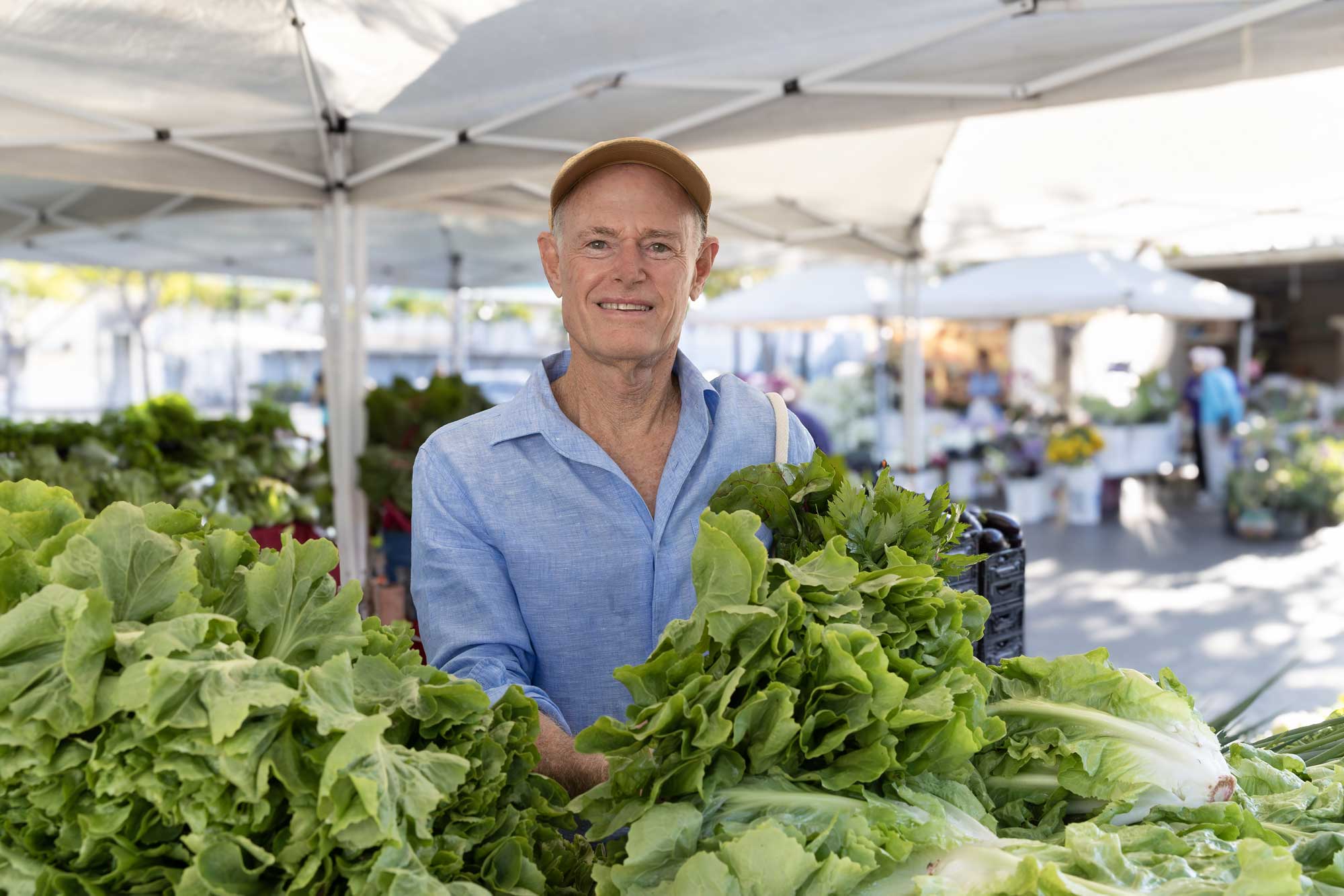Dr. David holding veggies