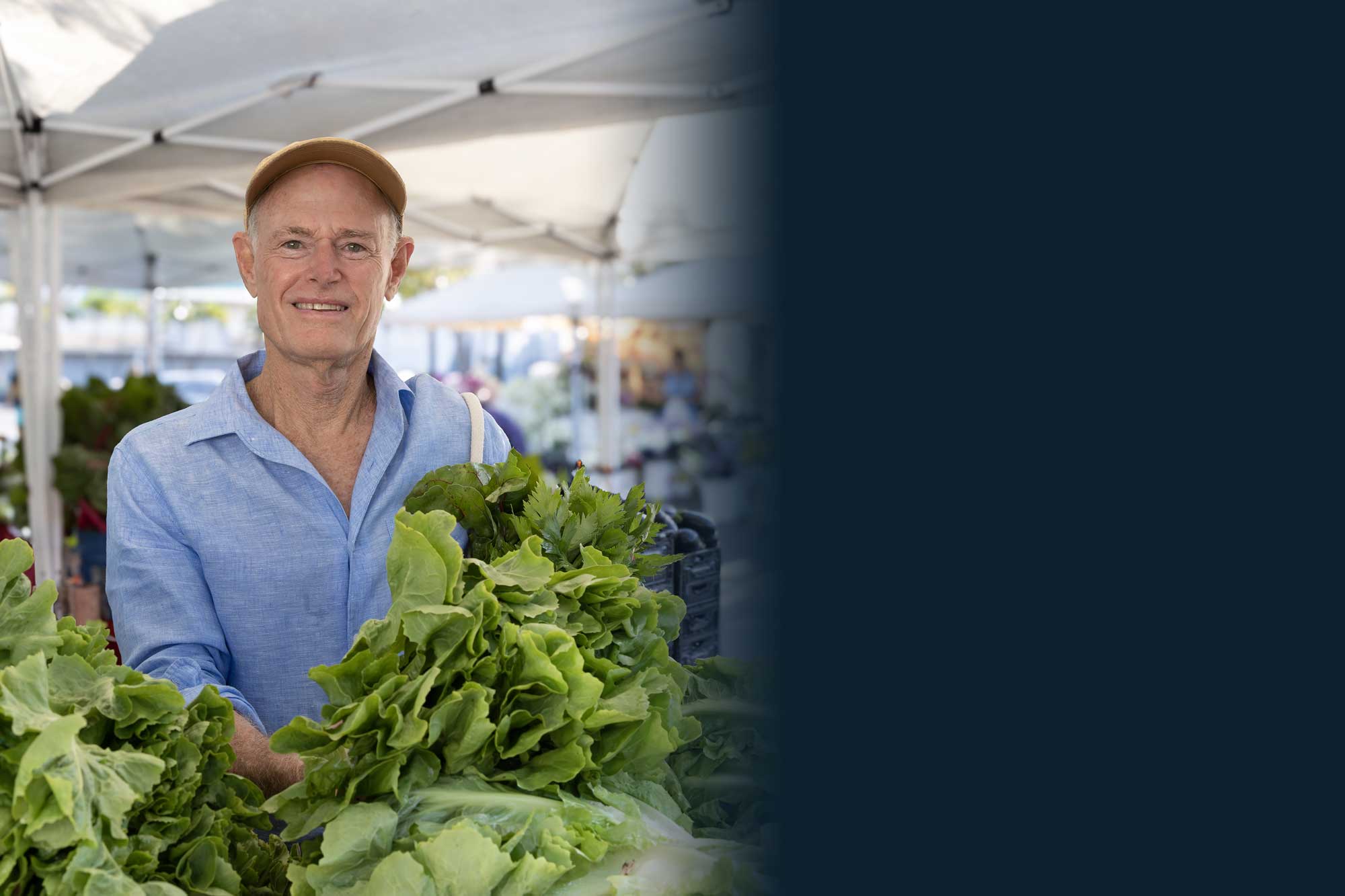 Dr. David holding veggies